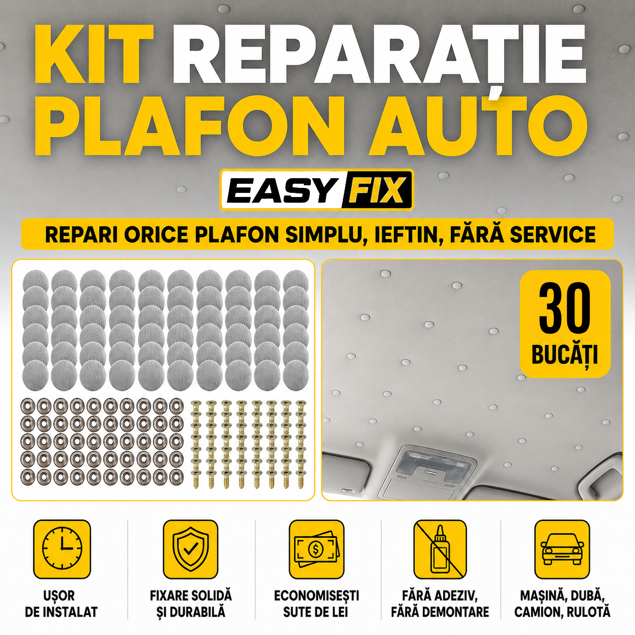 Kit reparație plafon auto rapid si simplu "EASY FIX"