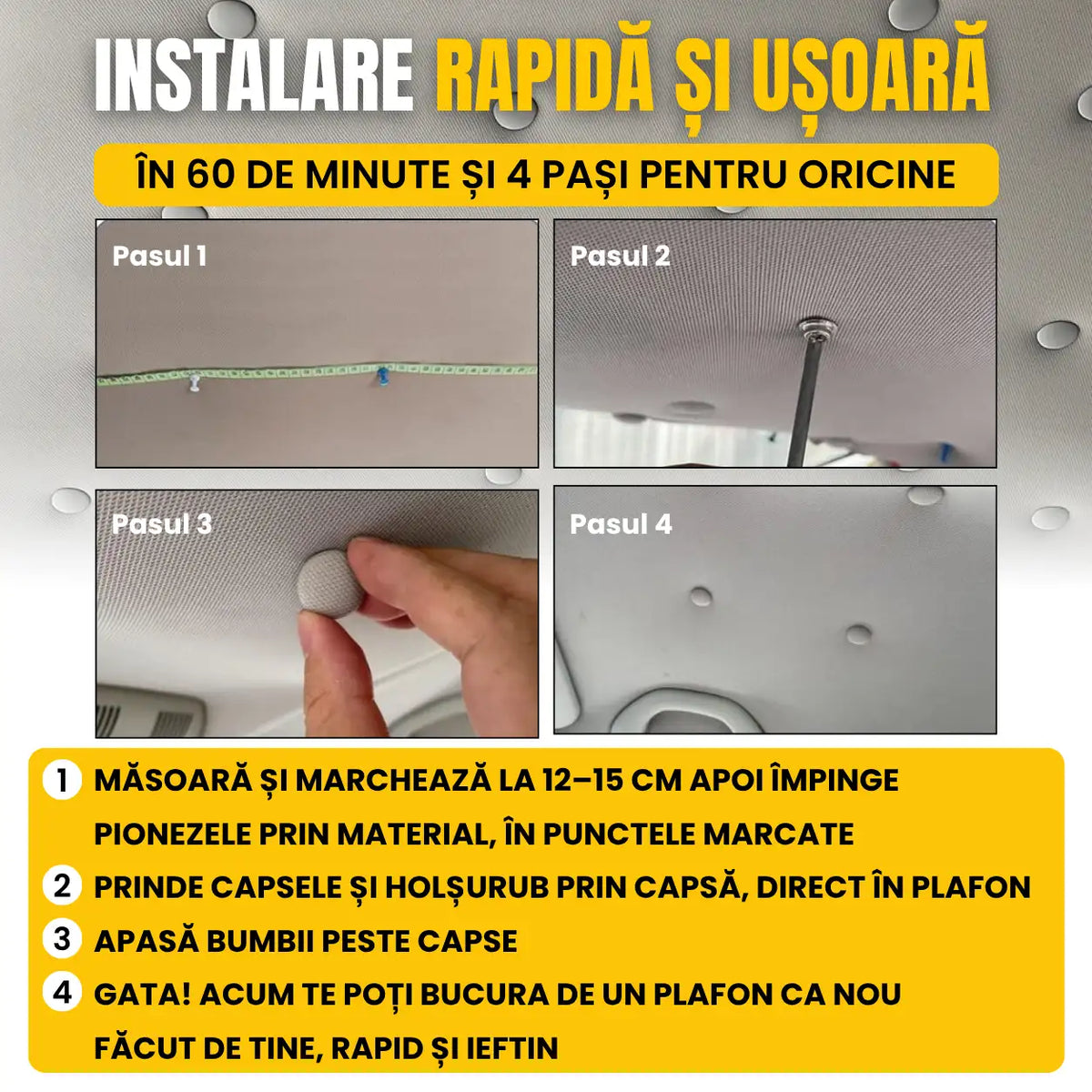 Kit reparație plafon auto rapid si simplu "EASY FIX"
