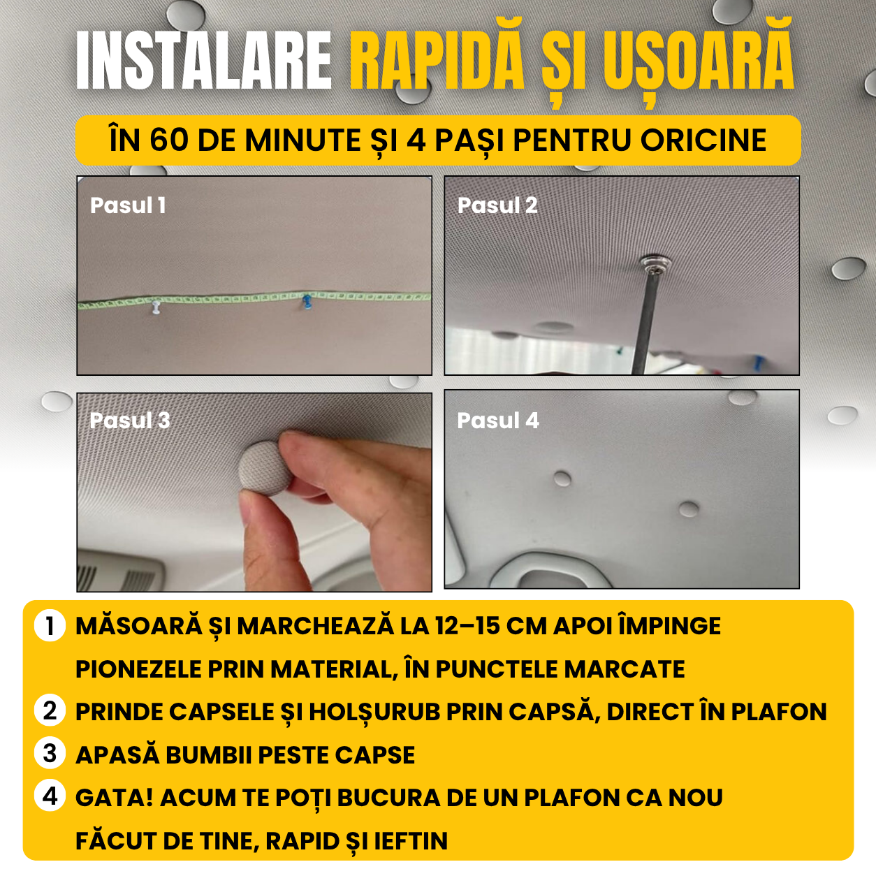 Kit reparație plafon auto rapid si simplu "EASY FIX"